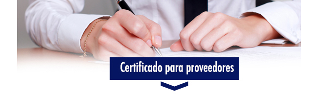Certificado para proveedores